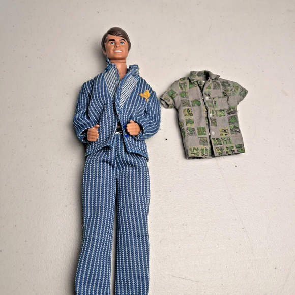 Vintage Ken Barbie Outfit Pinstripe Suit Dreamboat Shirt 1969 Mattel HTF Rare - Picture 3 of 16